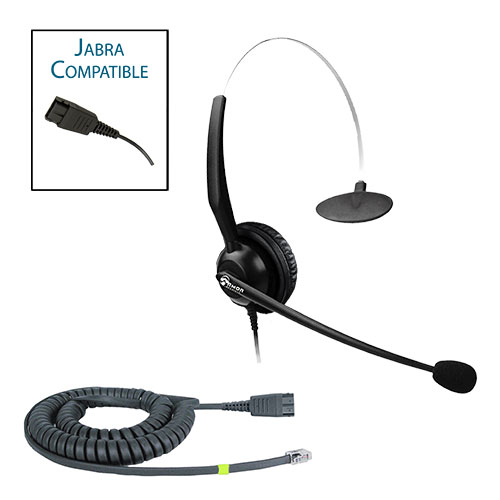 TelPro 1200-J Single-Ear NC Jabra Compatible Headset Bundle for Cisco 7900, 8800, 8900 and 9900 Series Telephones (03 Cable)